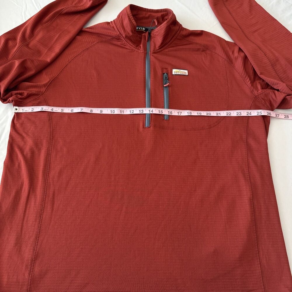 Orvis 1/4 Zip Pullover Performance Stretch Jacket Mens XL Rust Athleisure Earthy - Picture 6 of 14